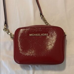 Michael Kors Glossy Red Crossbody Bag